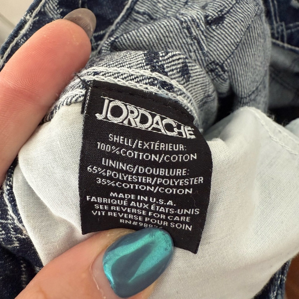 Jordache Signature Logo JACQUARD HIGH-RISE SLIM High Blue Jeans - Picture 8 of 9
